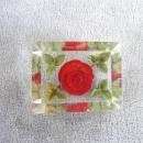 Lucite Rose Pin Rectangular Reverse Carved Vintage