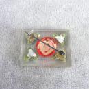 Lucite Rose Pin Rectangular Reverse Carved Vintage