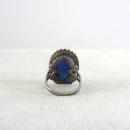ART DECO Ring Silver 1930s Blue Swirl Stone Vintage