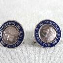 Coronation Elizabeth II Earrings Sterling Enamel