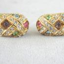 Vintage Joan Rivers Earrings Pastel Rhinestone Earrings Beautiful