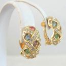 Vintage Joan Rivers Earrings Pastel Rhinestone Earrings Beautiful