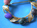 Van Dell Scarabs Pin Gold Filled Stones Nice!
