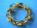 Van Dell Scarabs Pin Gold Filled Stones Nice!
