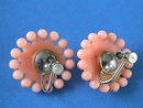 Peach Retro Earrings,Resin,Vintage,Unique!