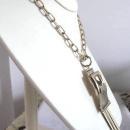 Whiting Davis Buckle Pendant Necklace Fringe Beautiful Vintage Gold Tone