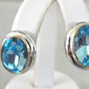 Electric Blue Earrings Rhinestones Vintage Large Gorgeous