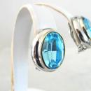 Electric Blue Earrings Rhinestones Vintage Large Gorgeous