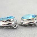 Electric Blue Earrings Rhinestones Vintage Large Gorgeous