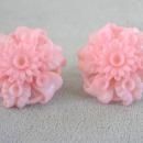 Early Plastic Earrings Pink Molded Adjustable Screw Backs Vintage