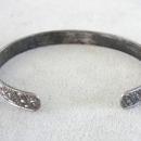 Signed Decorated Cuff Sterling Silver Bangle Bracelet Vintage