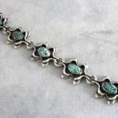 Spider Web Turquoise Bracelet Vintage Signed Handmade Sterling Fabulous