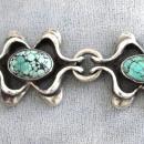 Spider Web Turquoise Bracelet Vintage Signed Handmade Sterling Fabulous