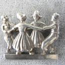 Dancing Sterling Dutch Pin Silver Vintage