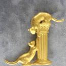 JJ Cat Pin Column Playing Matte Vintage Brooch Large