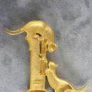 JJ Cat Pin Column Playing Matte Vintage Brooch Large