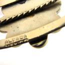 Signed Inlay Cuff Bracelet Alpaca Vintage Flower