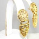 Givenchy Logo Earrings Padlock Key Hinged Paris New York Vintage Pierced