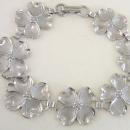 Sterling Dogwood Bracelet Flower Silver Signed Beau Vintage