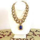 Fabulous Signed Necklace CRAFT Chunky Blue Vintage