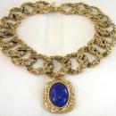 Fabulous Signed Necklace CRAFT Chunky Blue Vintage
