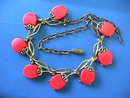 Coral Thermoset Necklace,Pink/Org,Plastic,Vintage