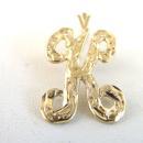 Initial K Pendant Diamond Cut 14K Gold Piercing