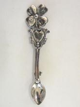 Sterling Spoon Pin Flower Heart Shield Vintage Silver