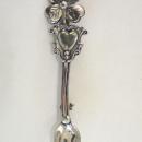 Sterling Spoon Pin Flower Heart Shield Vintage Silver