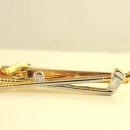 Golf Clubs Tie Clip Clasp Two Tone Ball Vintage Nice