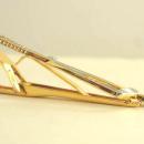 Golf Clubs Tie Clip Clasp Two Tone Ball Vintage Nice