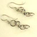 Malachite Sterling Earrings Pierced Silver Geometric Studio Vintage Handmade