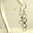 Malachite Sterling Earrings Pierced Silver Geometric Studio Vintage Handmade