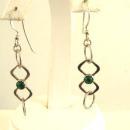 Malachite Sterling Earrings Pierced Silver Geometric Studio Vintage Handmade