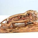Bronzed Lion Figure Sculpture Vintage Heavy Statue