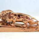 Bronzed Lion Figure Sculpture Vintage Heavy Statue