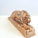 Bronzed Lion Figure Sculpture Vintage Heavy Statue