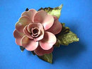 Varigated Flower Pin,Resin?,Pink/Wht,Vintage