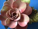 Varigated Flower Pin,Resin?,Pink/Wht,Vintage