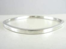 Sterling Square Bangle Bracelet Handmade Silver Rectangle Vintage