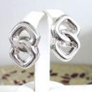 Sterling Infinity Earrings Signed Hollow Pierced Large Vintage