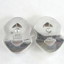 Sterling Infinity Earrings Signed Hollow Pierced Large Vintage