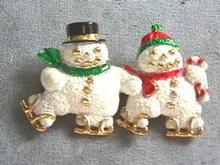Mr. & Mrs. Snowman Pin signed by A.J.C.