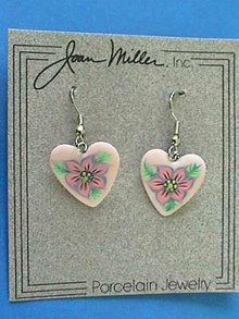 Signed Heart Earrings,Artisan,Fr Hooks,New on Card