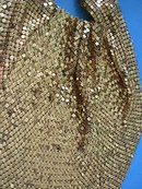 Whiting Gold Mesh Bib,Davis,Vintage,Necklace
