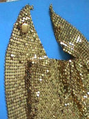 Whiting Gold Mesh Bib,Davis,Vintage,Necklace