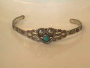 Child's Tourist Bracelet Sterling Turq Cuff Native Signed