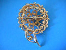 BLUES Flower Pin Brooch Lg Vintage Rhinestones