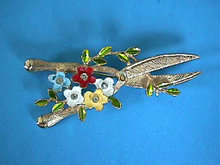Enamel Garden Shears Pin Flowers R/Ss Pruning