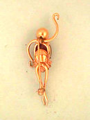 Red Belly Dancer Ballerina Pin G/F Van Dell Vintage